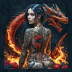 Хэнк "Девушка с драконом" 27х27см